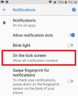 Cum se schimbă notificarea ecranului de blocare pe Android Oreo 8.1