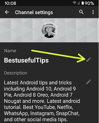 Schimbați numele canalului YouTube pe smartphone-ul Android