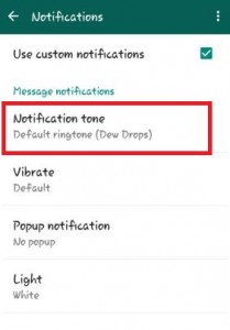 schimbați tonul de notificare de grup WhatsApp