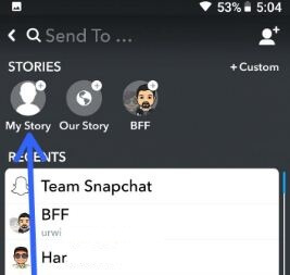 Adăugați GIF-uri animate la poveștile Snapchat din Android