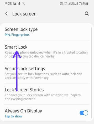 Cum se folosește Samsung A50 Smart Lock